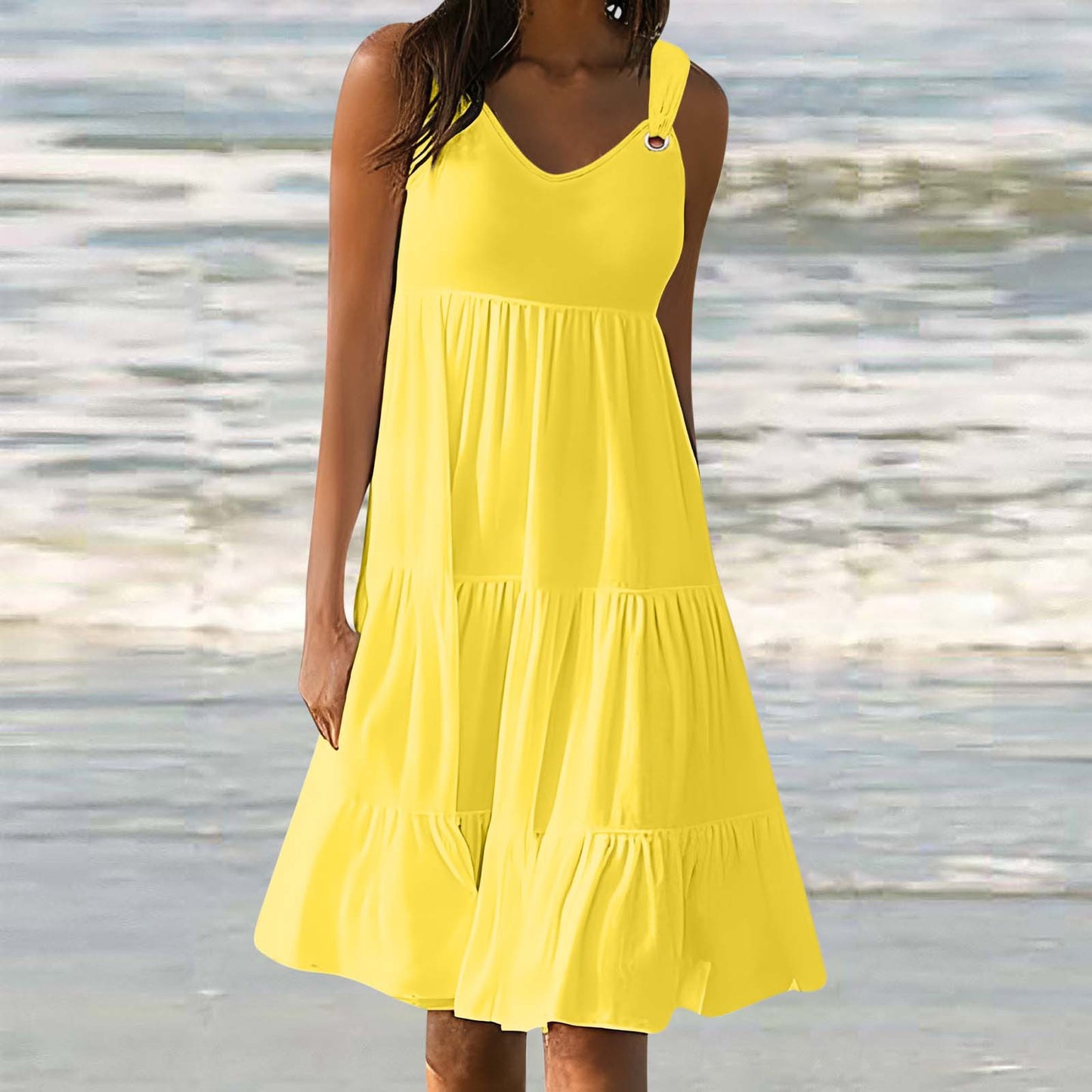 Robe élégante patchwork femme
