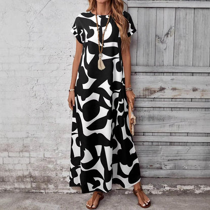 Robe Casual Imprimé Moderne