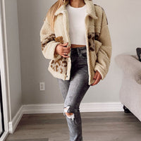 Veste léopard patchwork