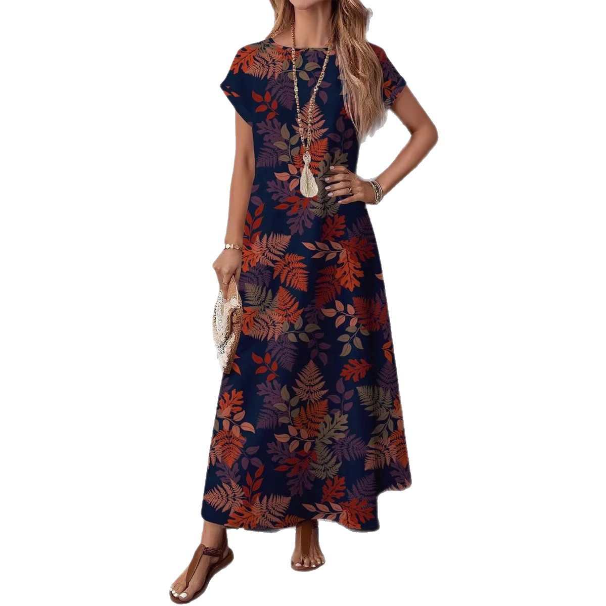 Robe Casual Imprimé Moderne