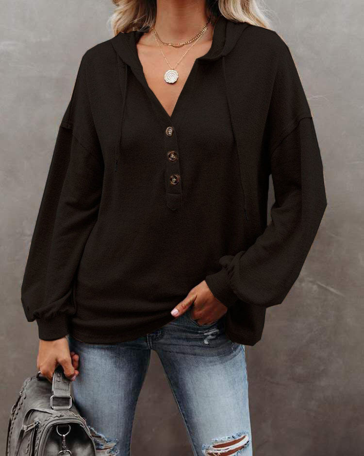 Sweat à capuche ample uni femme