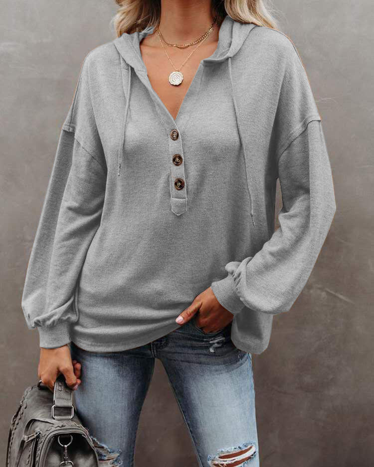 Sweat à capuche ample uni femme