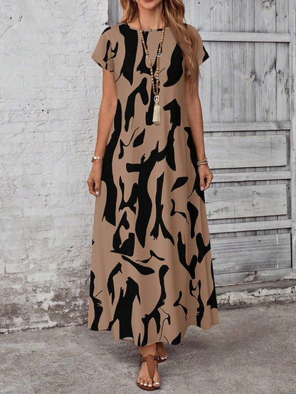 Robe Casual Imprimé Moderne