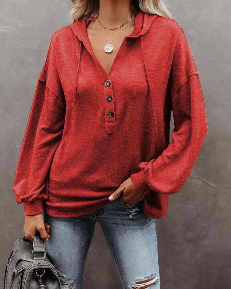 Sweat à capuche ample uni femme