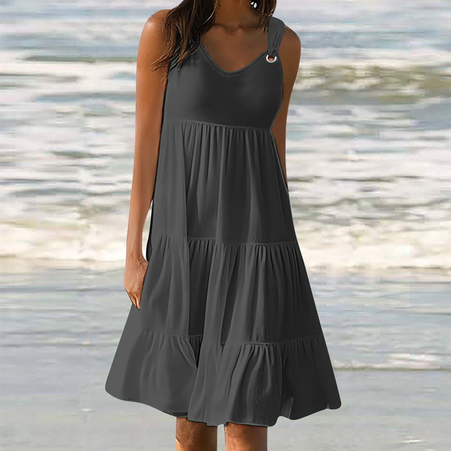 Robe élégante patchwork femme