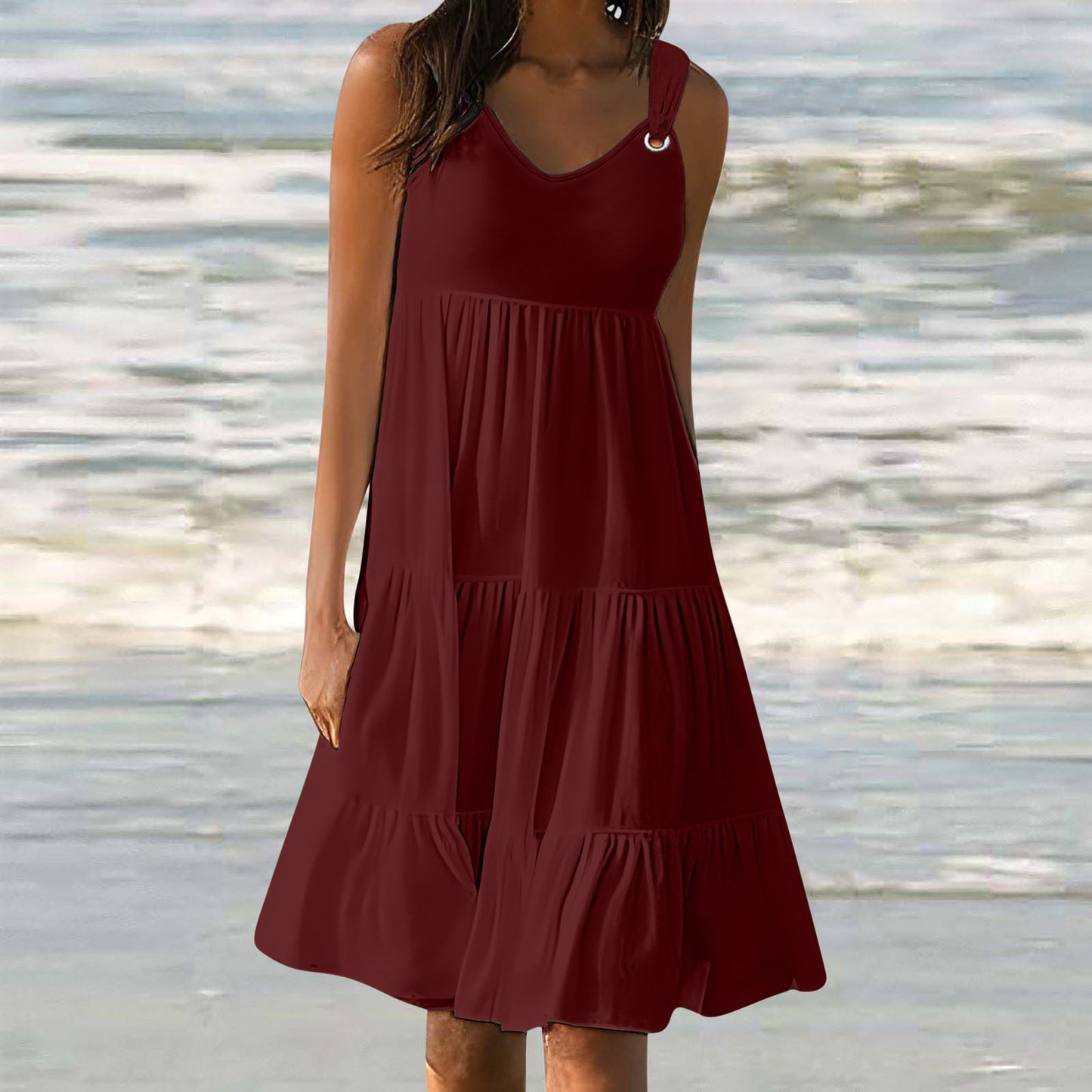 Robe élégante patchwork femme