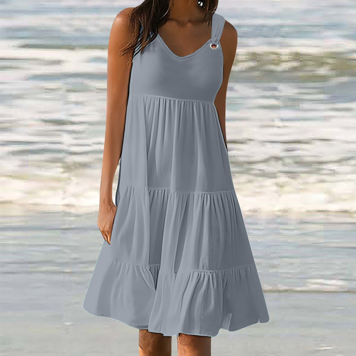 Robe élégante patchwork femme