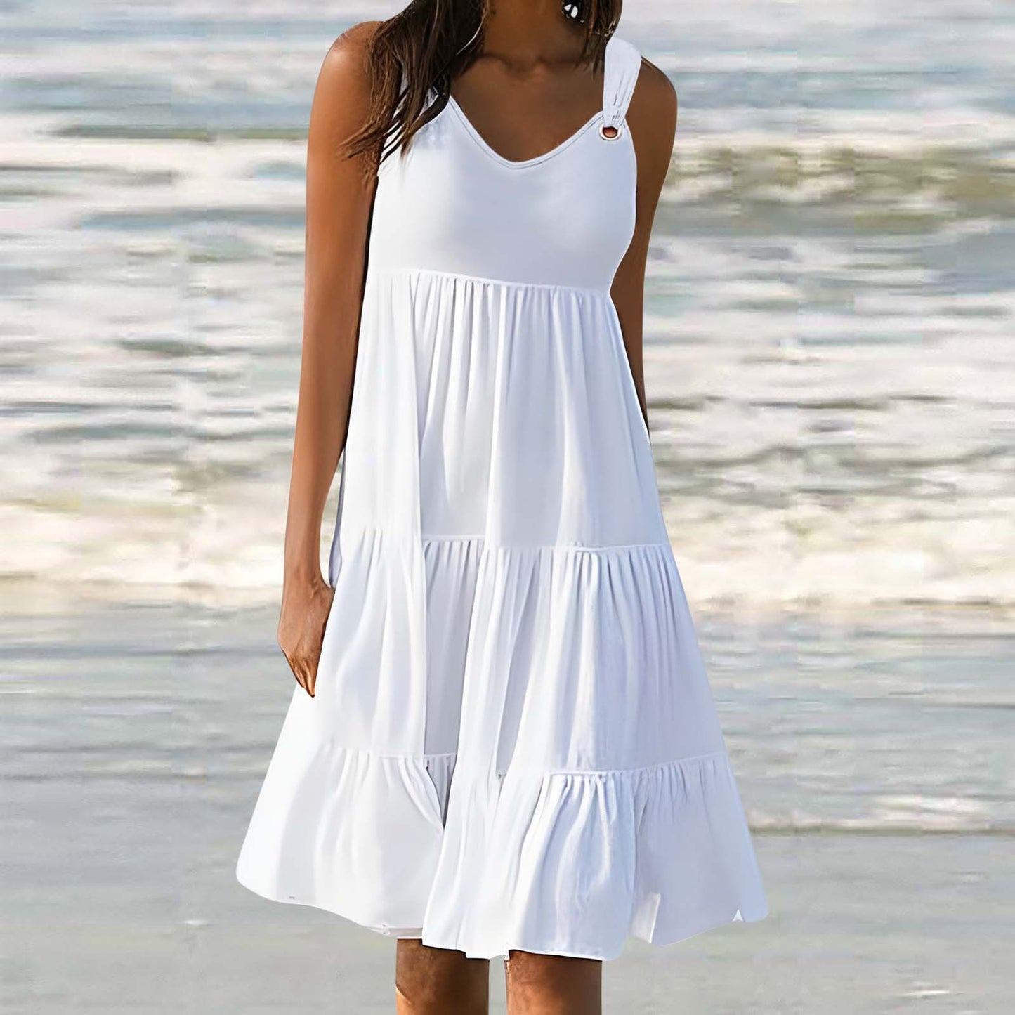 Robe élégante patchwork femme