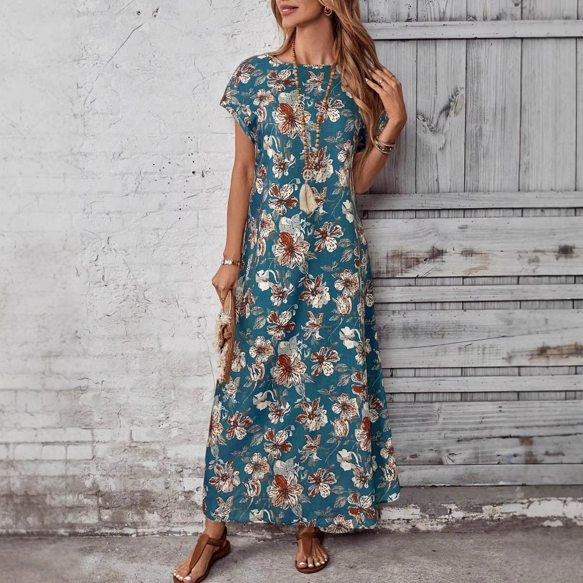 Robe Casual Imprimé Moderne