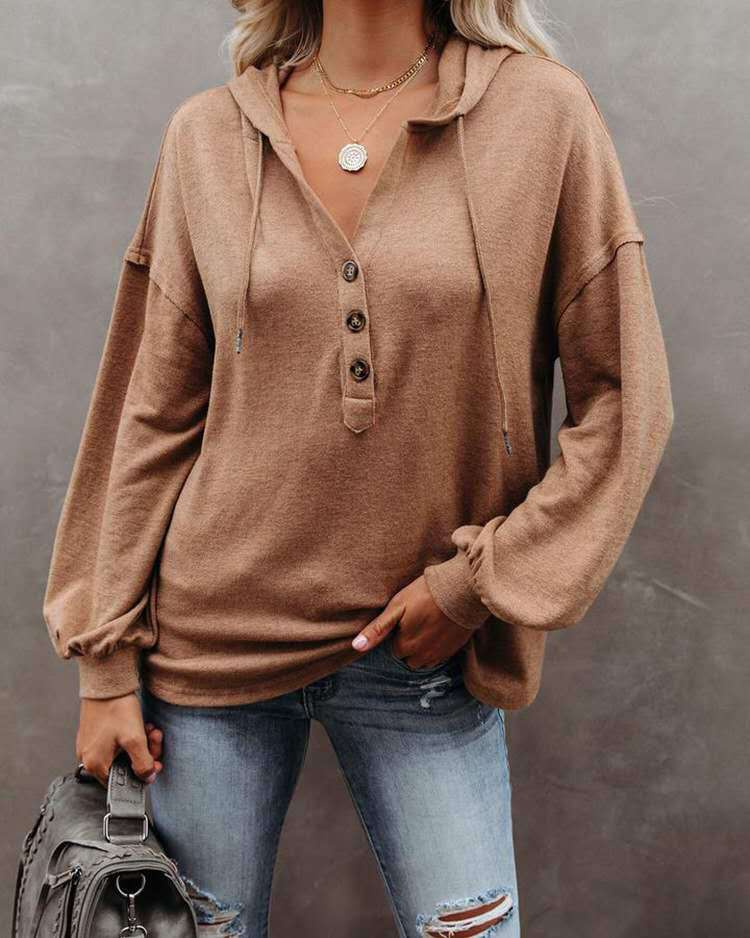 Sweat à capuche ample uni femme