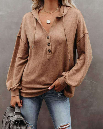 Sweat à capuche ample uni femme