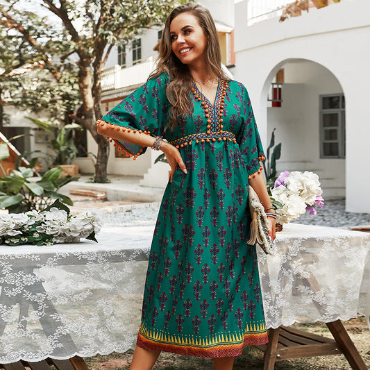 Robe col V vacances