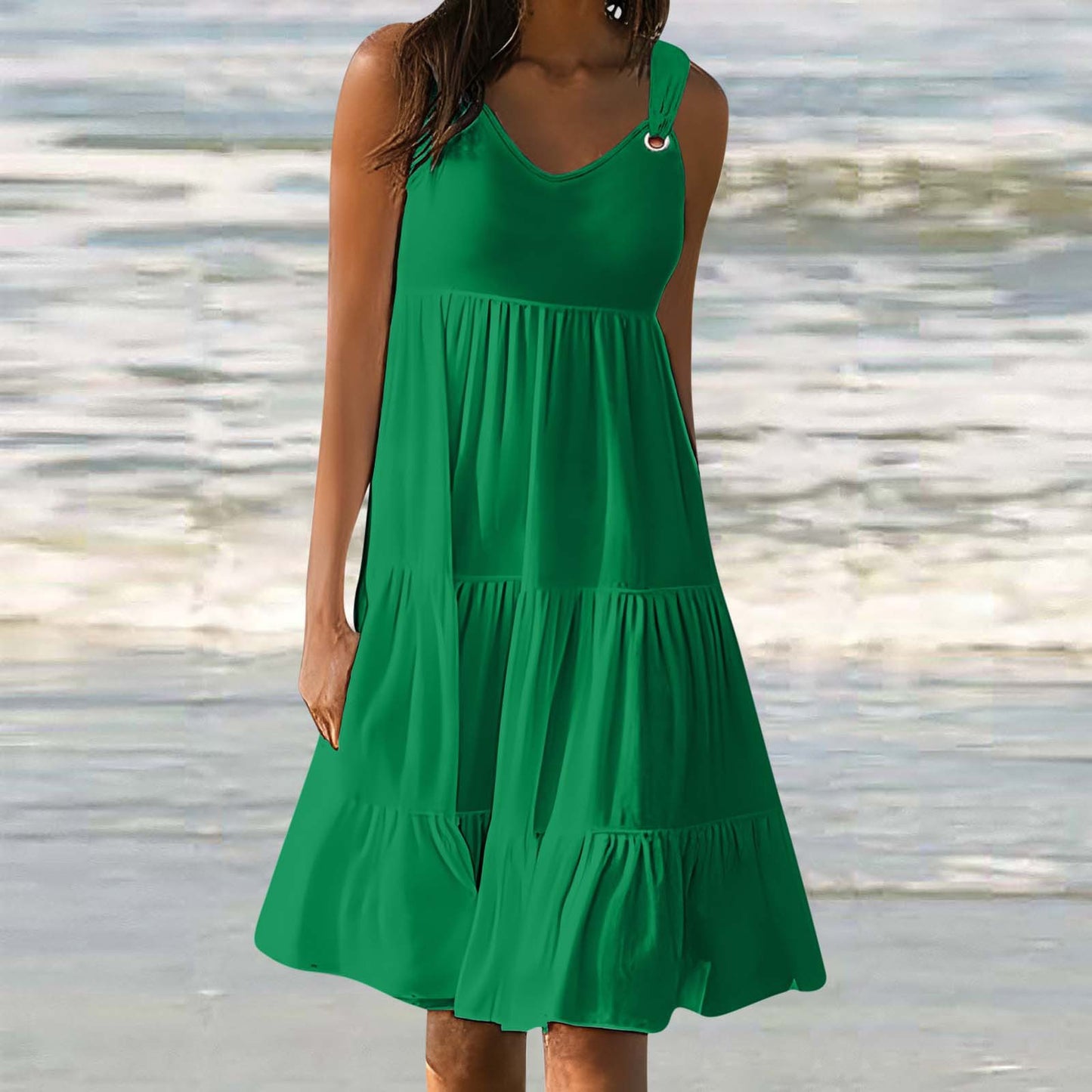 Robe élégante patchwork femme