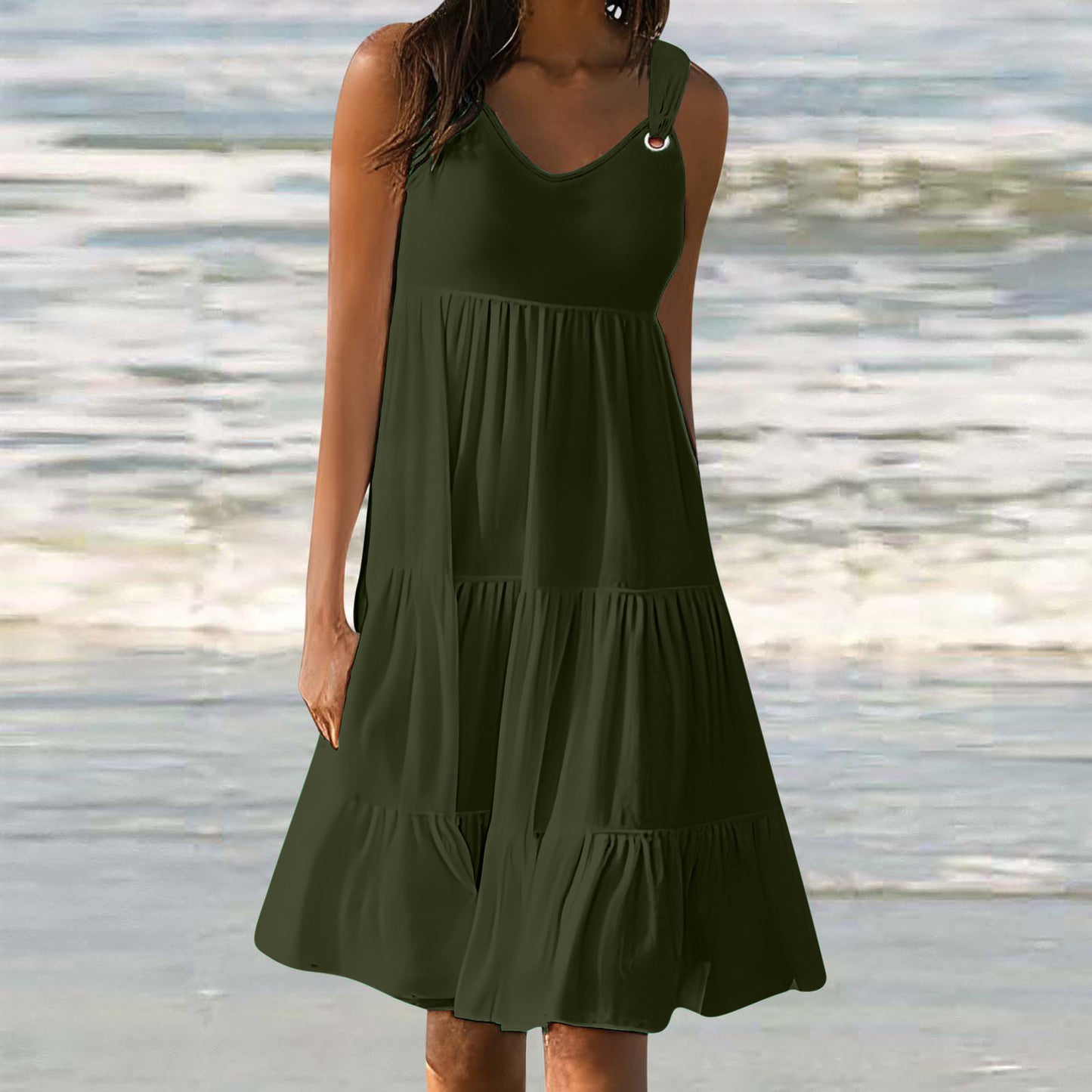 Robe élégante patchwork femme