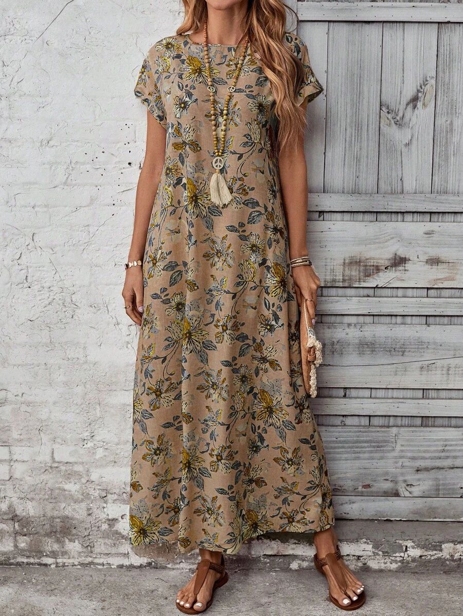 Robe Casual Imprimé Moderne