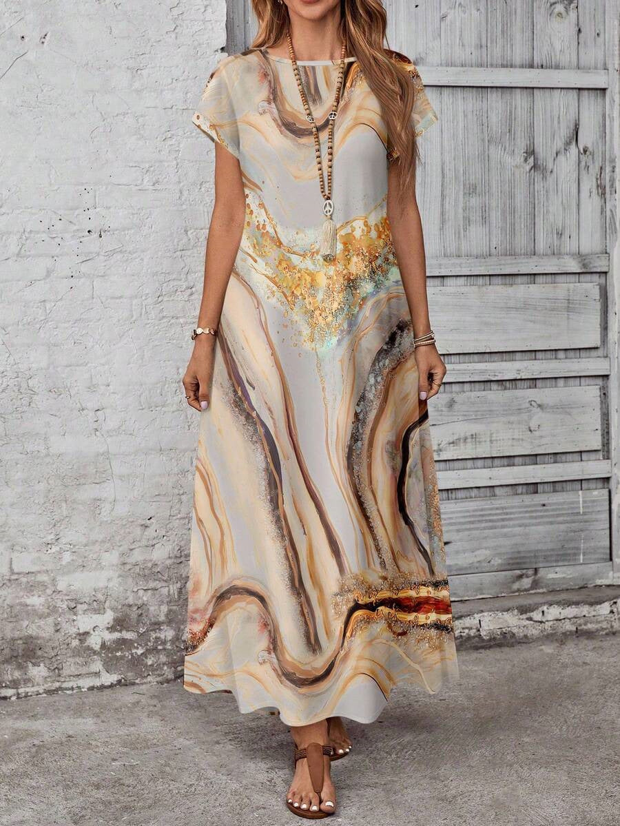 Robe Casual Imprimé Moderne