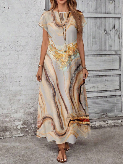 Robe Casual Imprimé Moderne