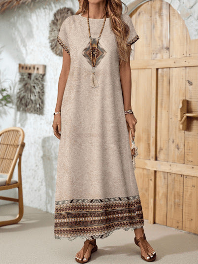 Robe Casual Imprimé Moderne