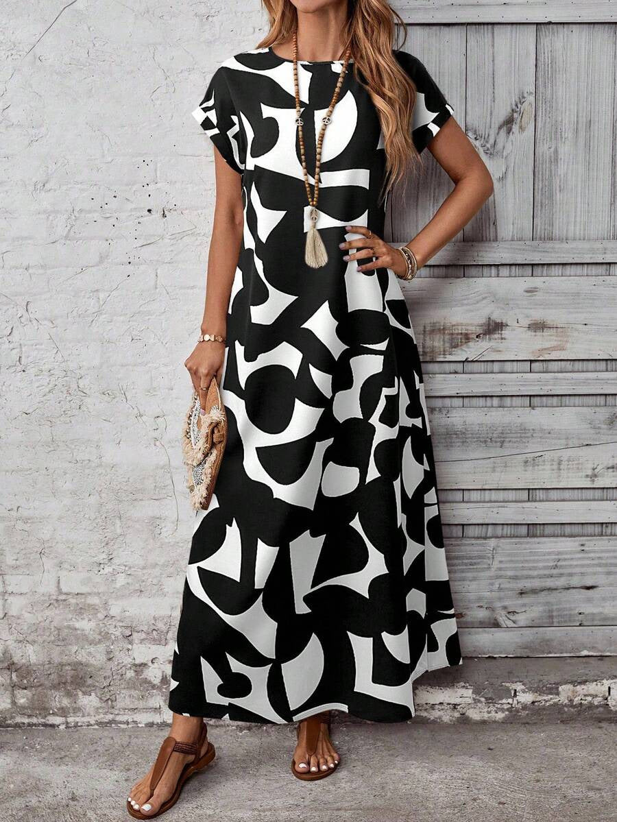 Robe Casual Imprimé Moderne