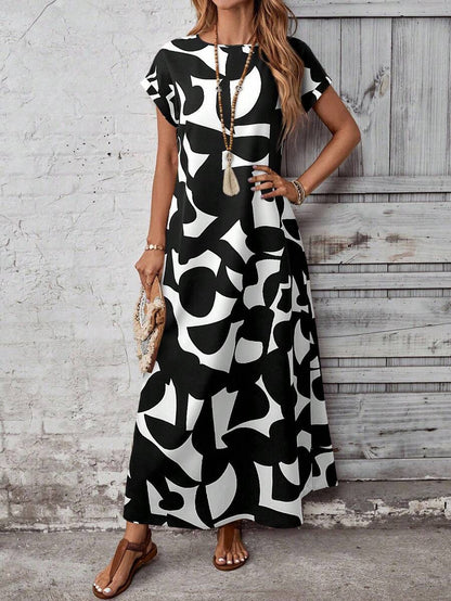 Robe Casual Imprimé Moderne