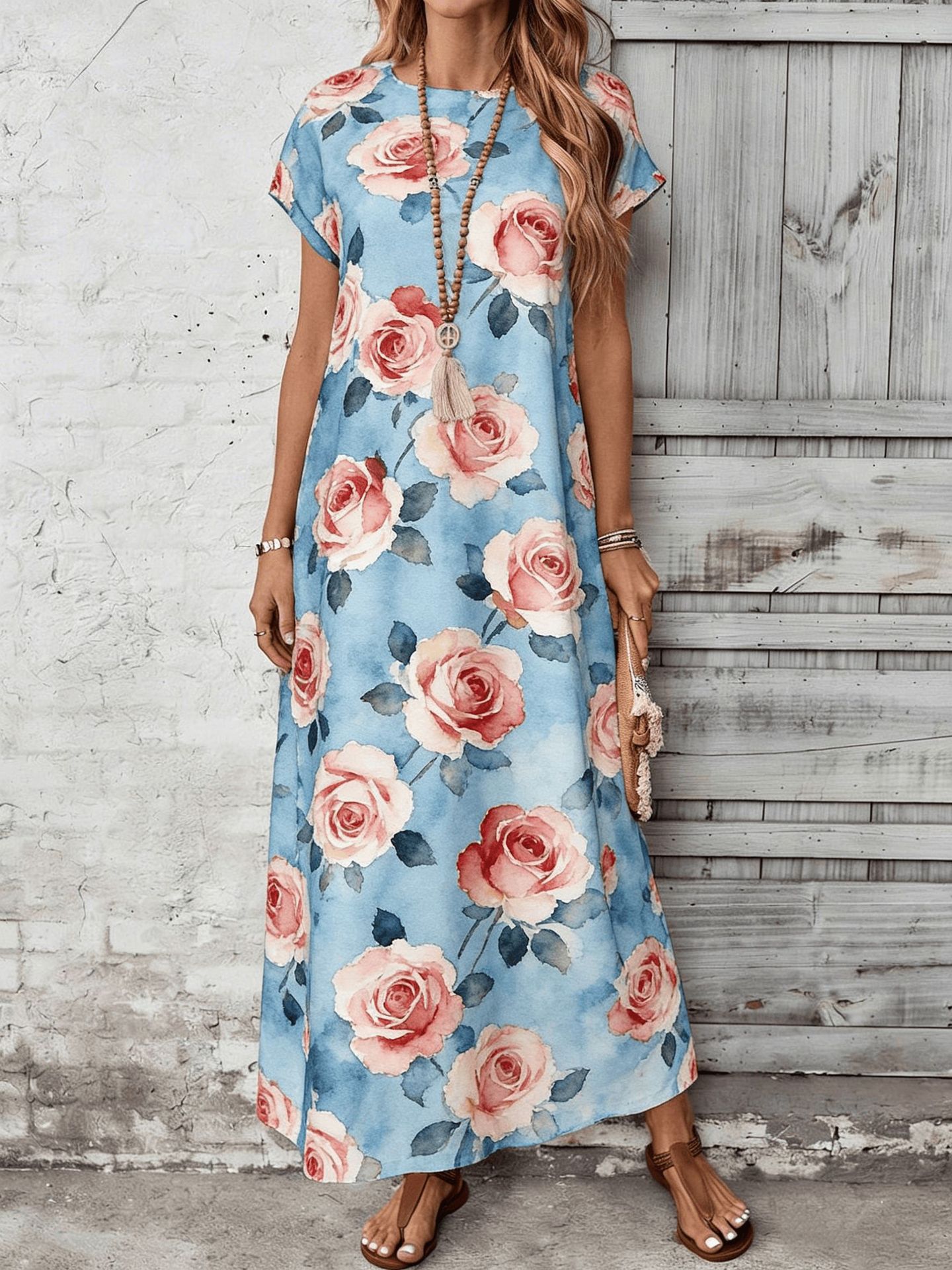 Robe Casual Imprimé Moderne