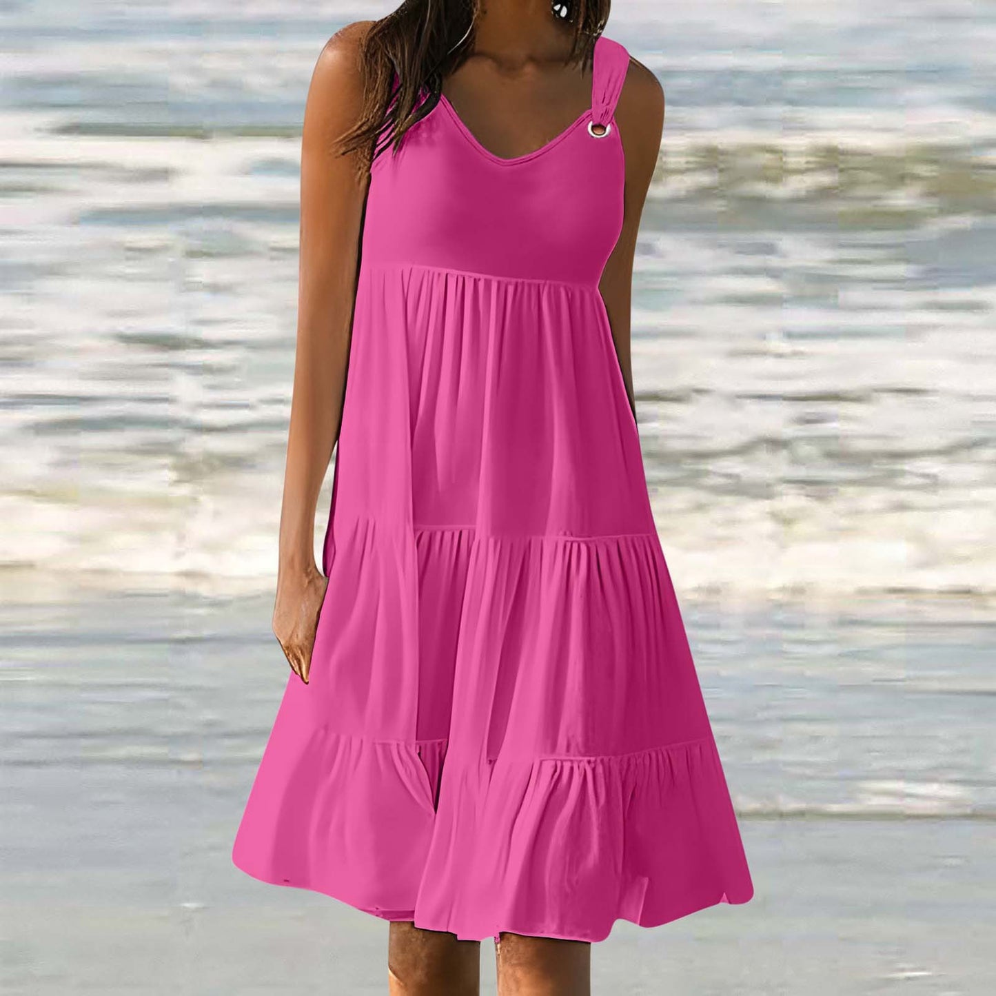 Robe élégante patchwork femme